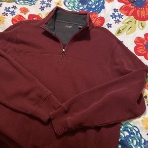 Arrow Maroon Quarter-zip Pullover